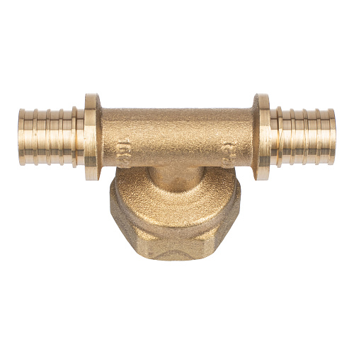 Тройник аксиальный, латунь, внутренняя резьба,16х3/4", желтый, RTP